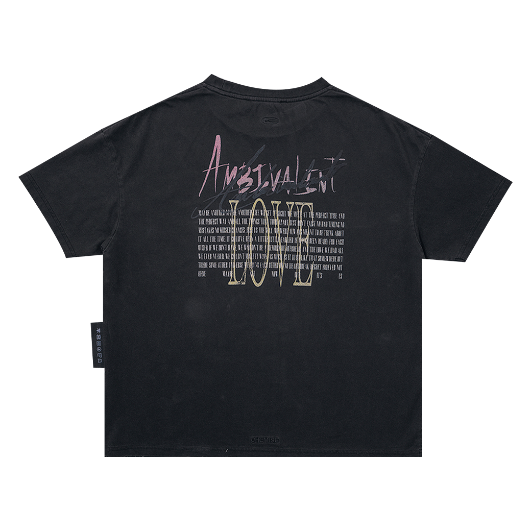 CHEMISE 1994 DISTRESSED T-SHIRT FADE BLACK