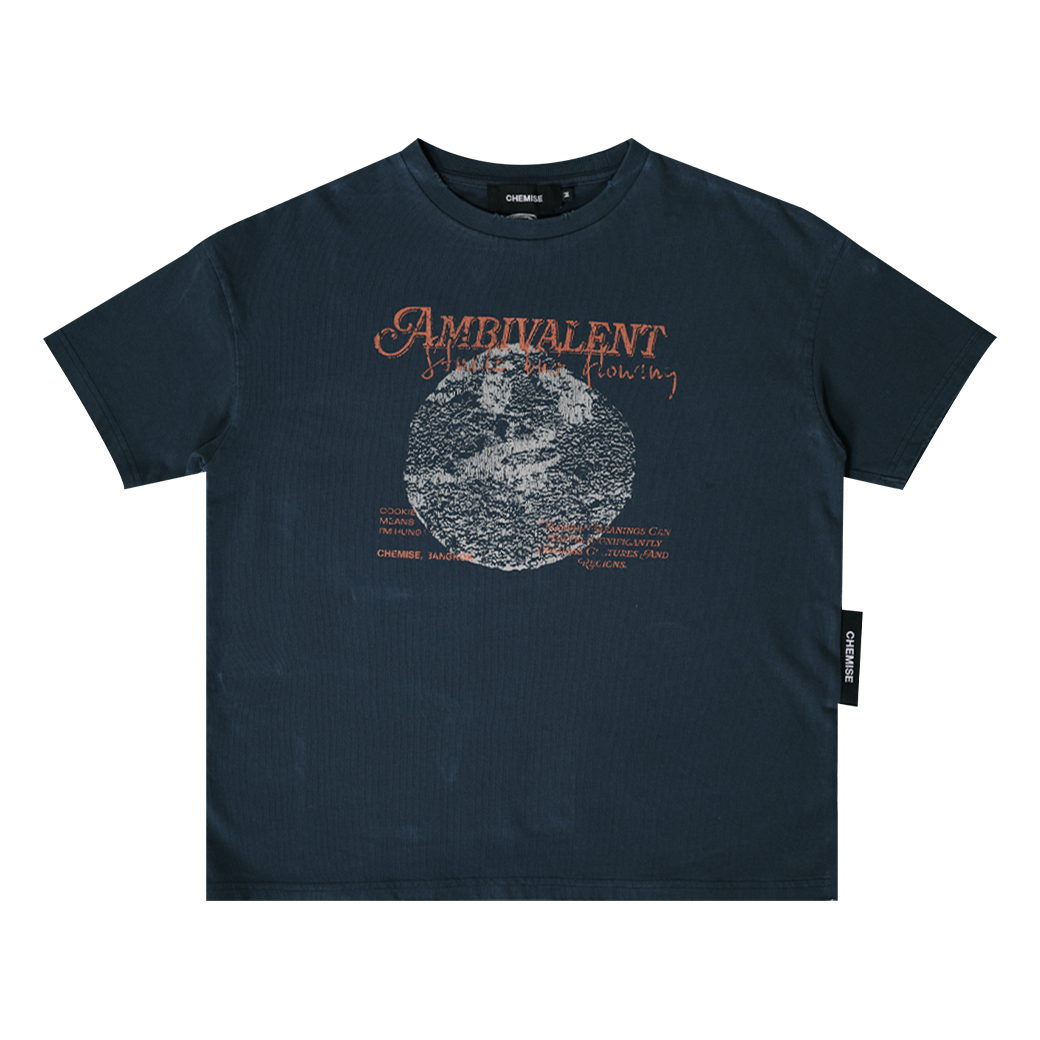 CHEMISE COOKIE DISTRESSED T-SHIRT NAVY