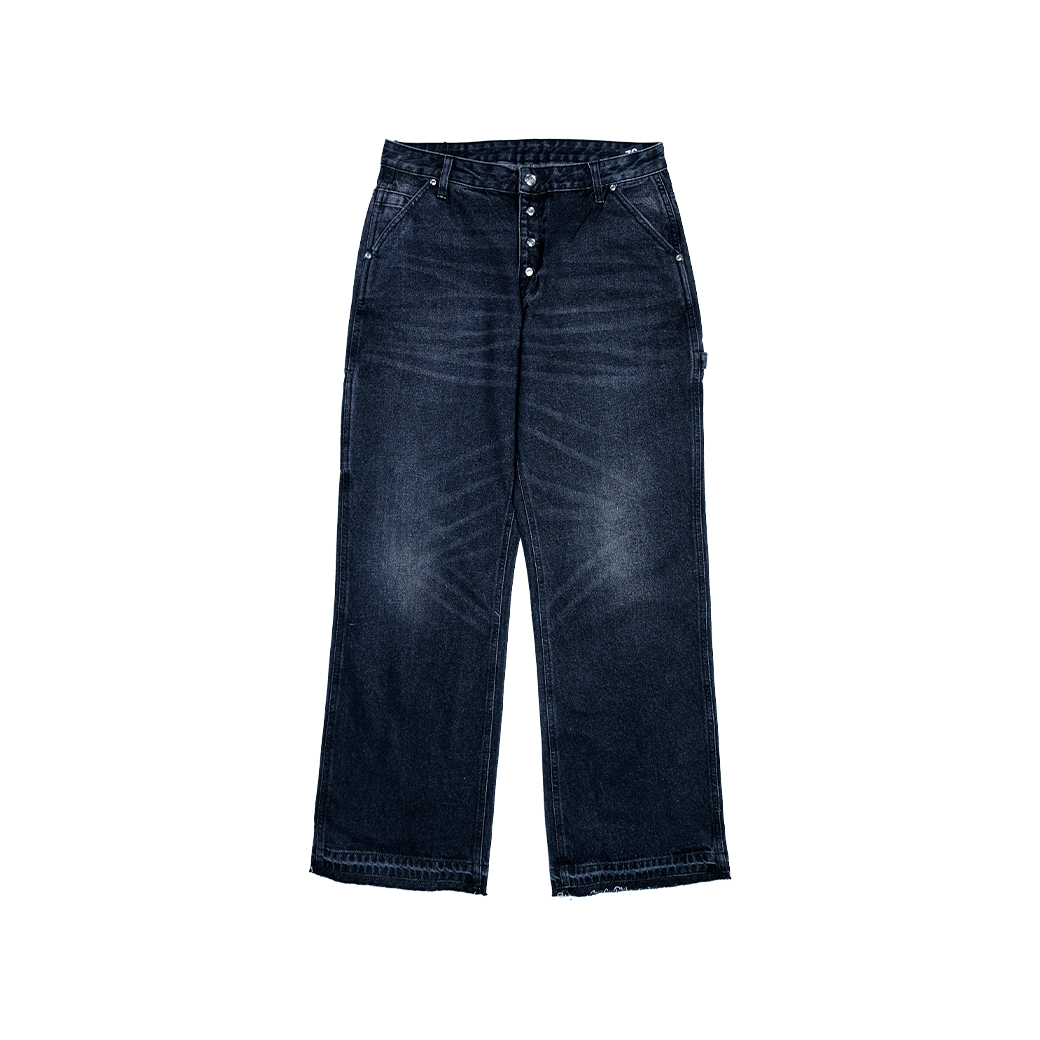 FUXURY BLACK CARPENTER BAGGY JEANS FADE BLACK