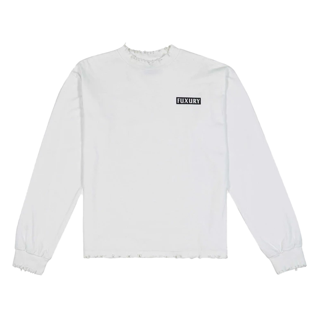FUXURY BOX 25 DESTROYED LONG SLEEVE T-SHIRT WHITE