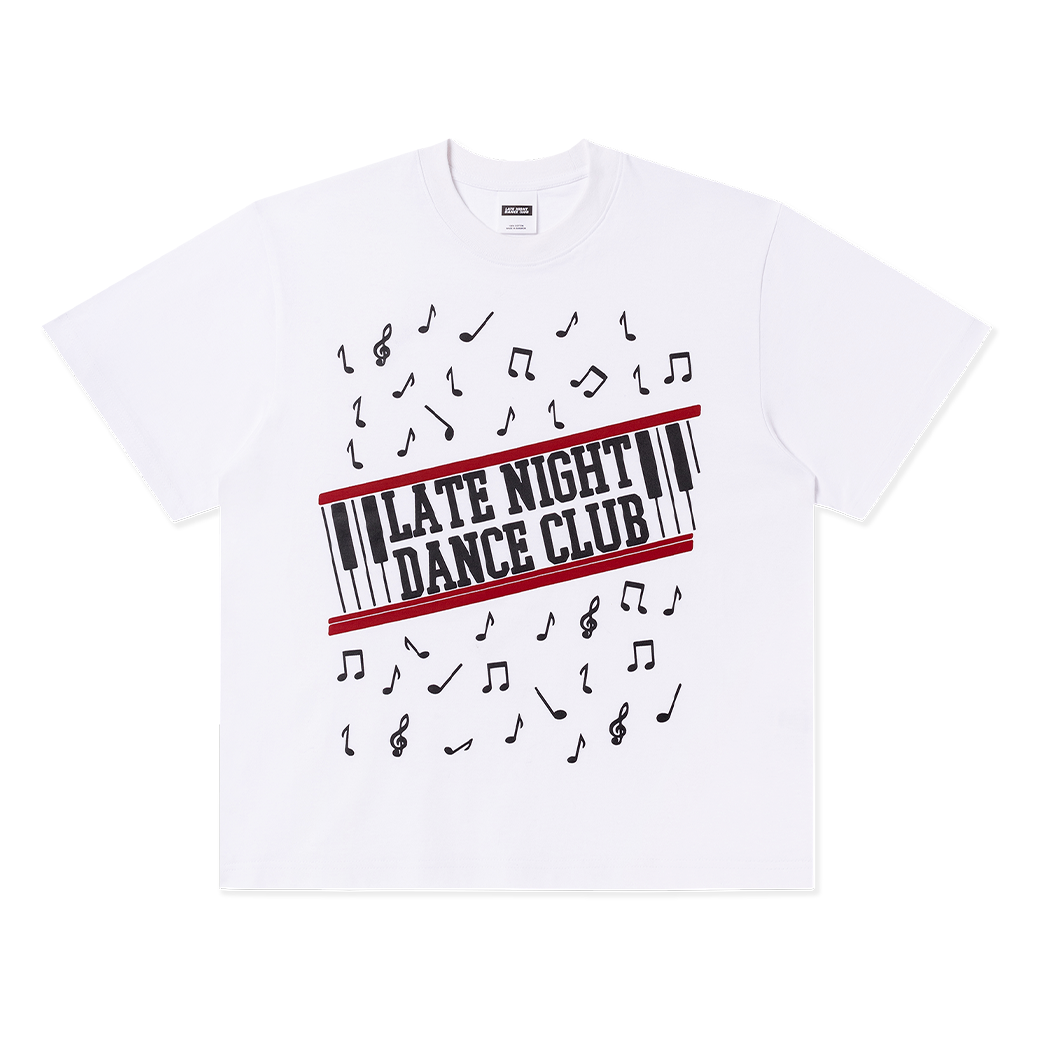 LATE NIGHT DANCE CLUB BEAT IT NIGHT T-SHIRT WHITE