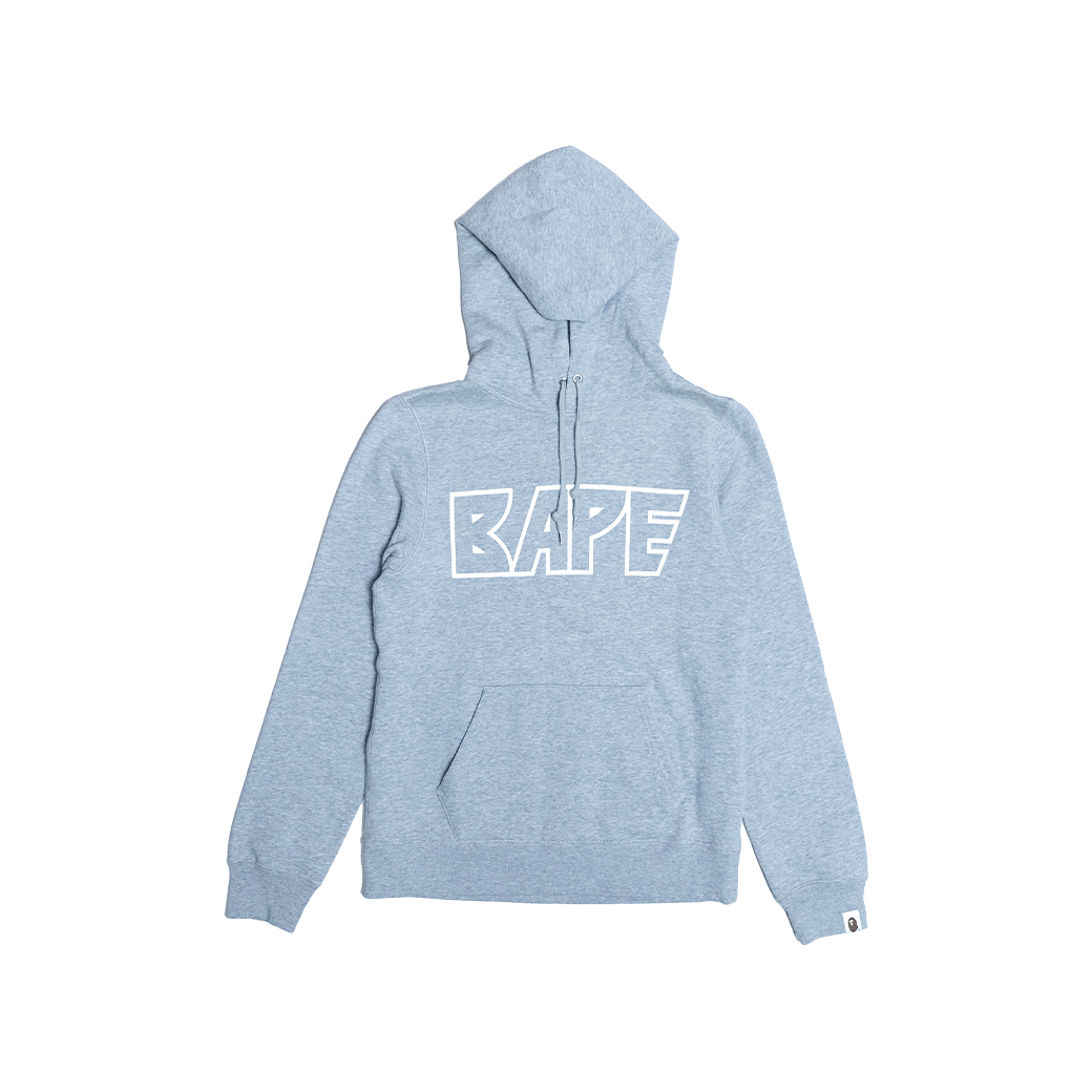 A BATHING APE KISS LOGO HOODIE GREY