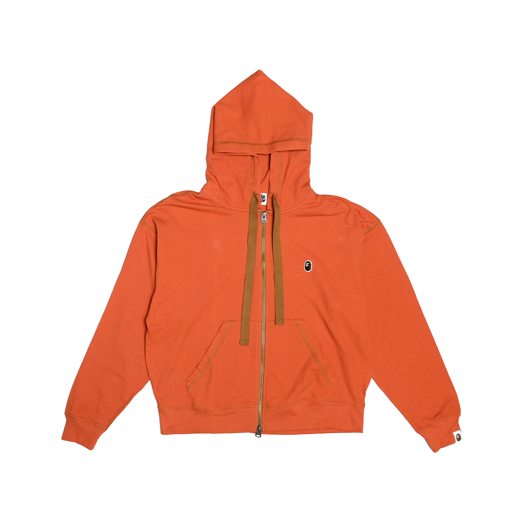 A BATHING APE ONE POINT OVERSIZED ZIP HOODIE ORANGE