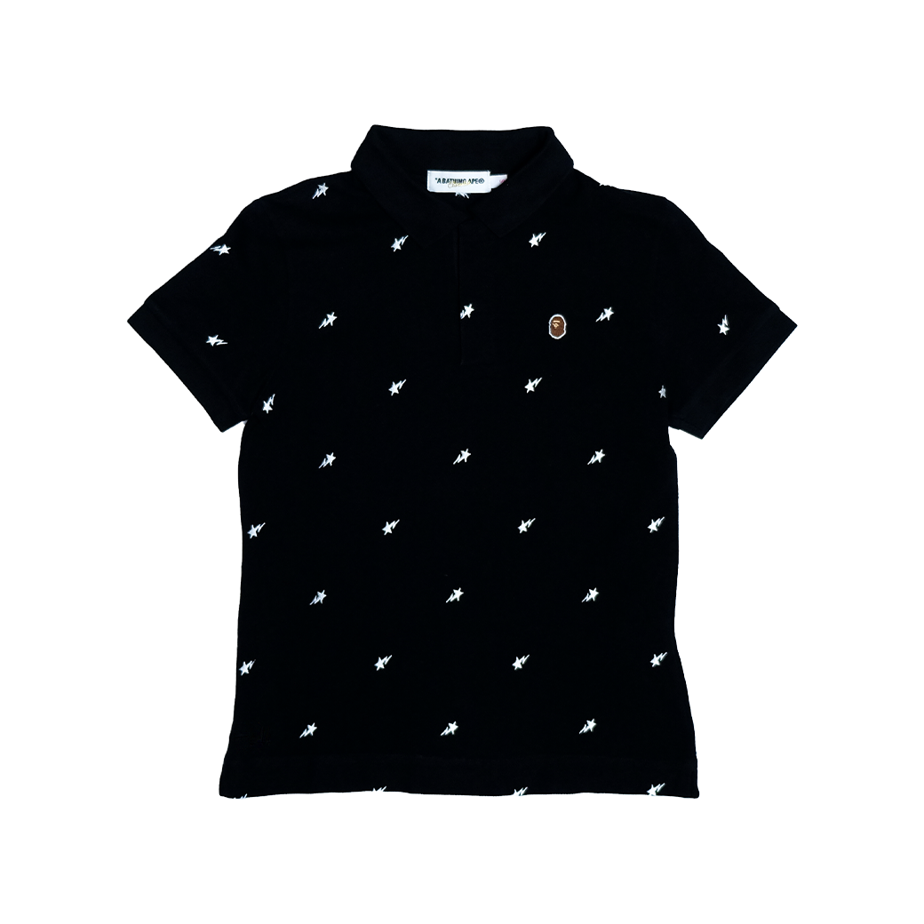 A BATHING APE STAR POLO BLACK