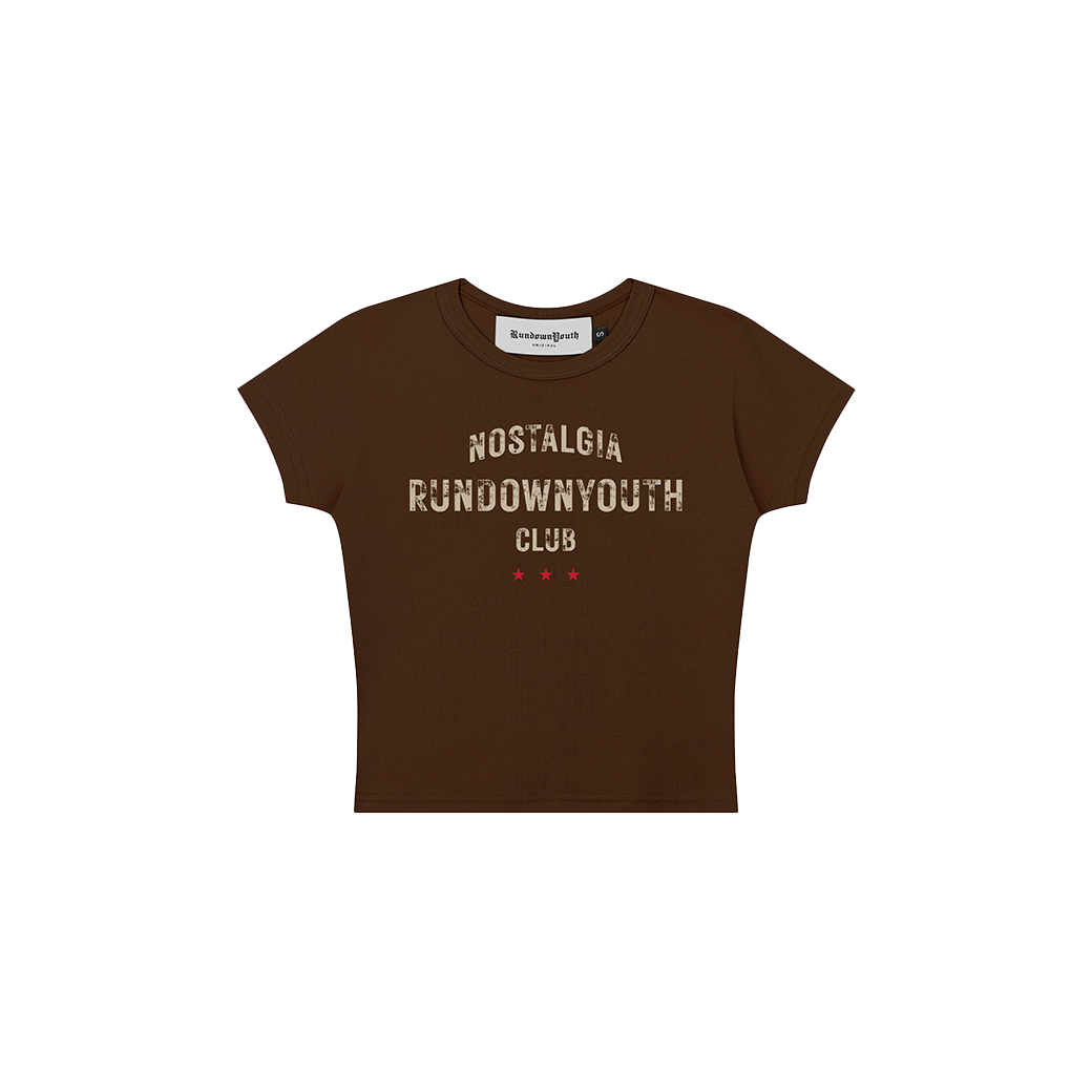 RUNDOWNYOUTH NOSTALGIA 15 BABY T-SHIRT BROWN
