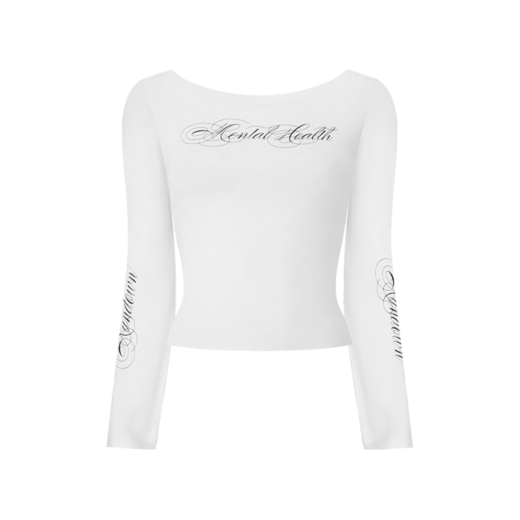 RUNDOWNYOUTH MENTAL HEALTH 08 LONG SLEEVE T-SHIRT WHITE