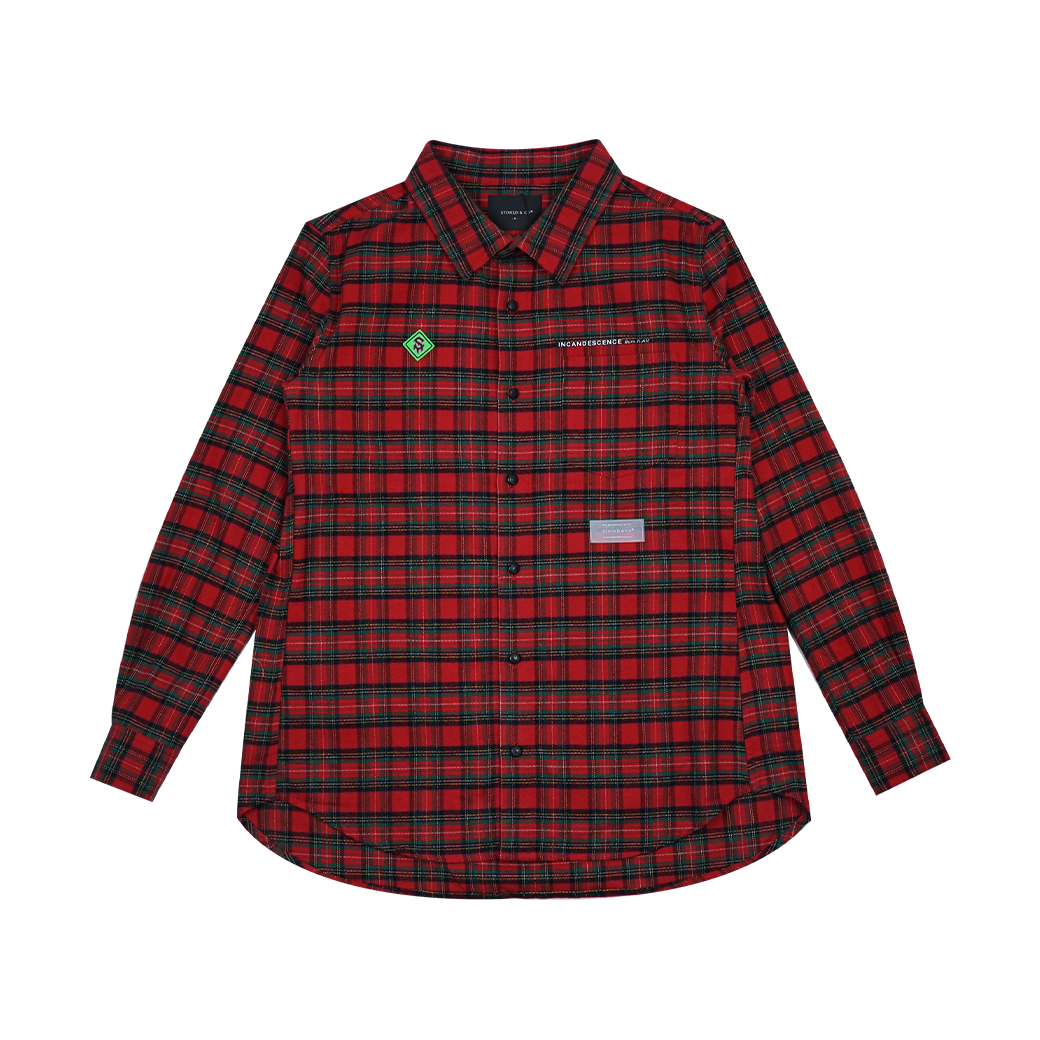 STONED & CO INCANDESCENCE LIGHT FLANNEL SHIRT RED