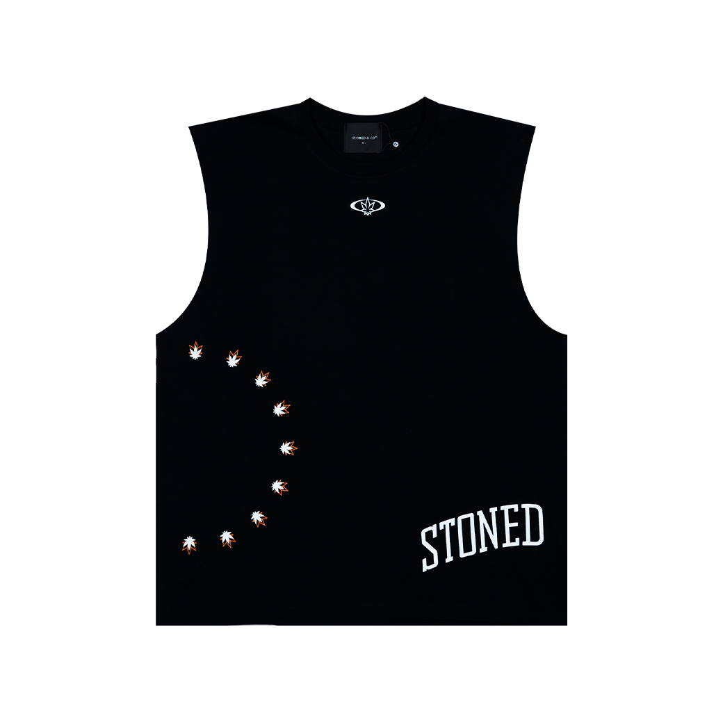 STONED & CO NEXUS SLEEVELESS T-SHIRT BLACK