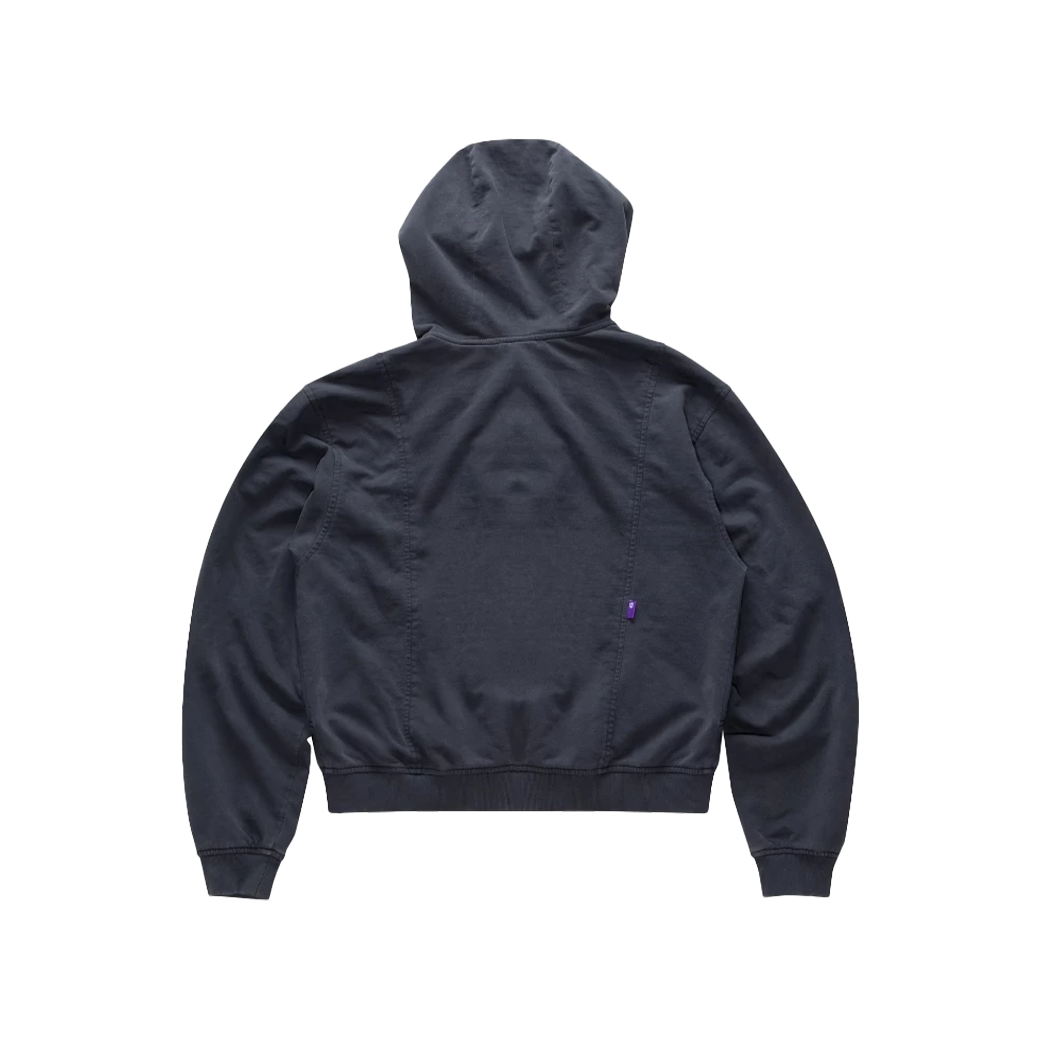 AKFS STUDIO APPLIQUE LOGO ZIPPED HOODIE FADE BLACK