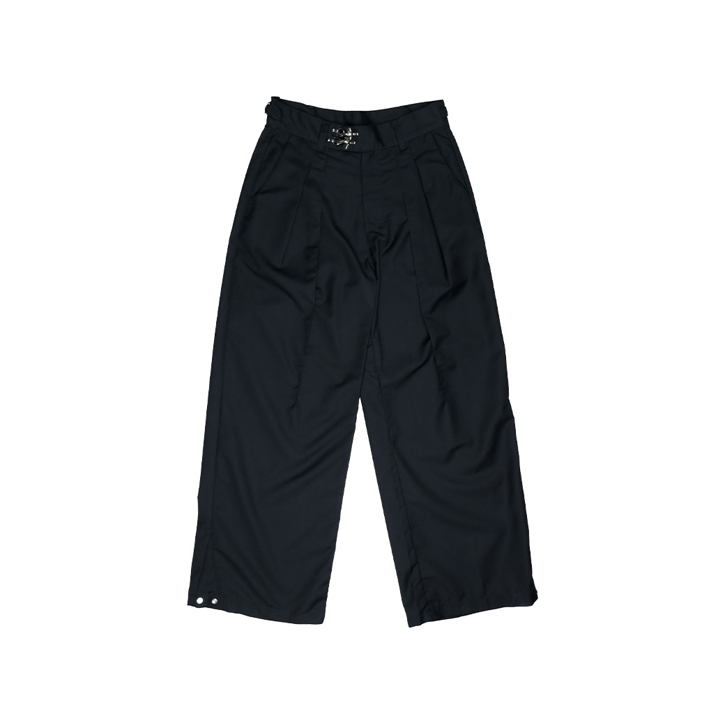 AKFS STUDIO FIREMAN CLASP SLACKS PANTS BLACK