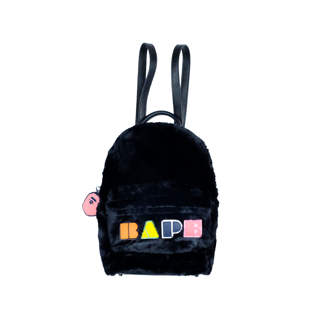 A BATHING APE FEATHER BACKPACK BLACK