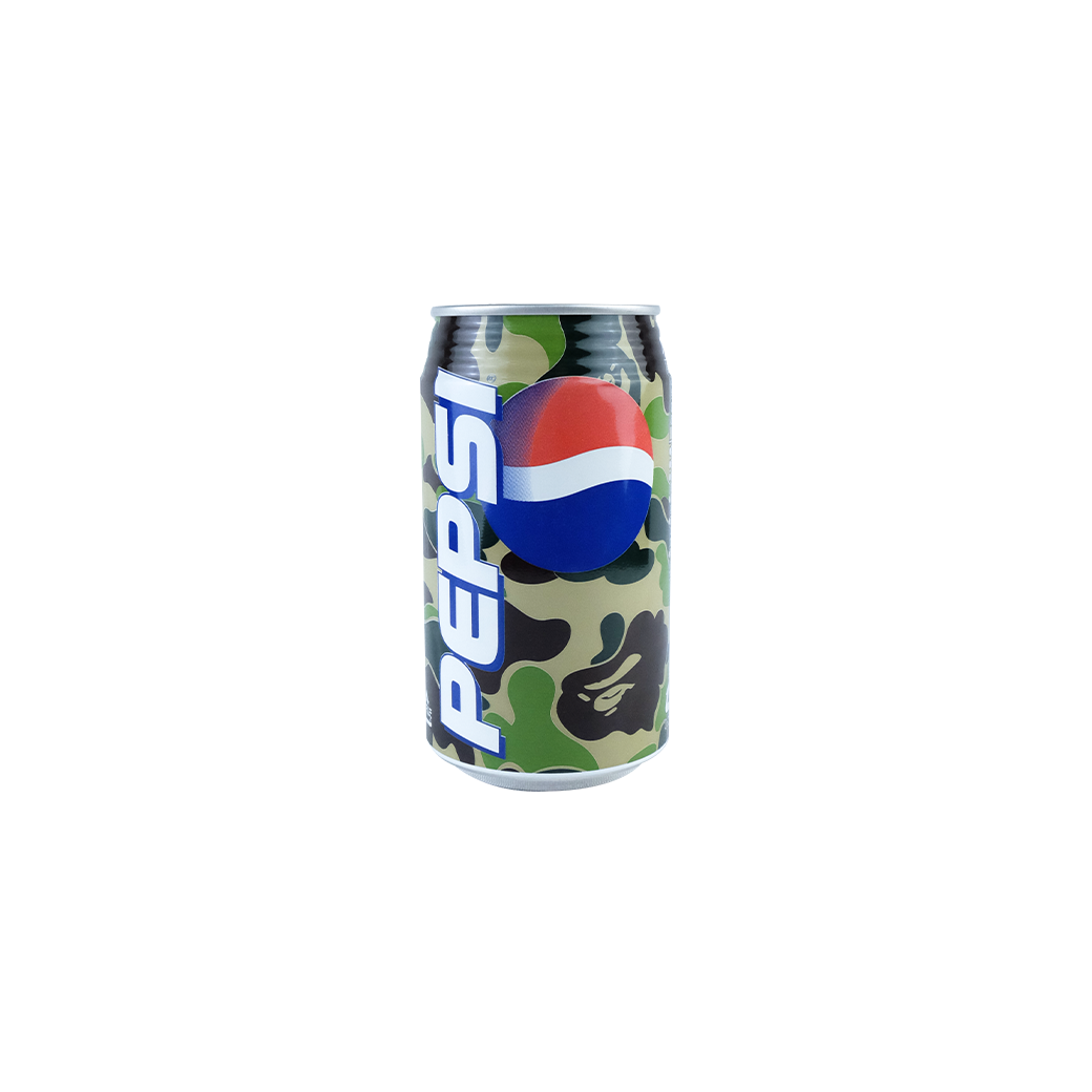 A BATHING APE X PEPSI COLA ABC NIGO CANS GREEN CAMO