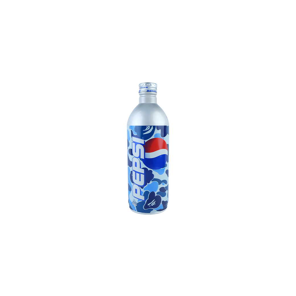 A BATHING APE X PEPSI EMPTY BOTTLE BLUE CAMO