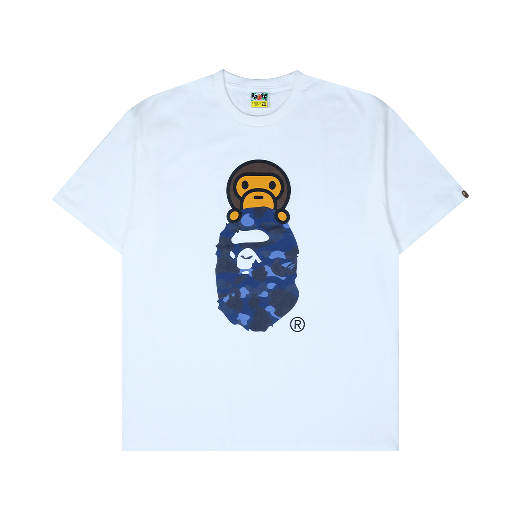A BATHING APE COLOR CAMO ON APE HEAD T-SHIRT WHITE