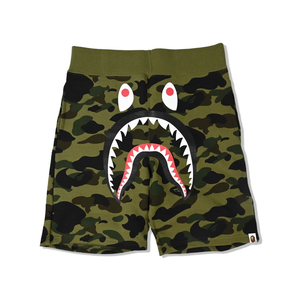 green camo bape shorts