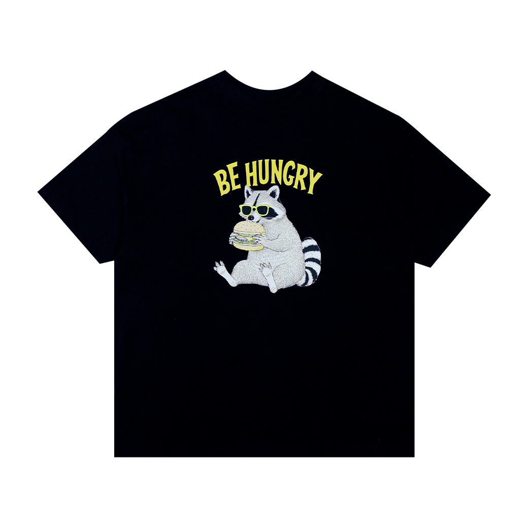 BEFREEK BE HUNGRY RACCOON T-SHIRT BLACK