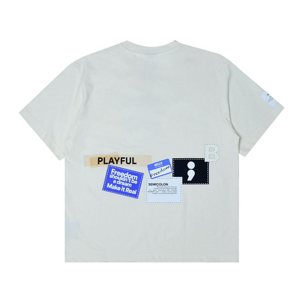 BEFREEK MULTI TAG T-SHIRT IVORY