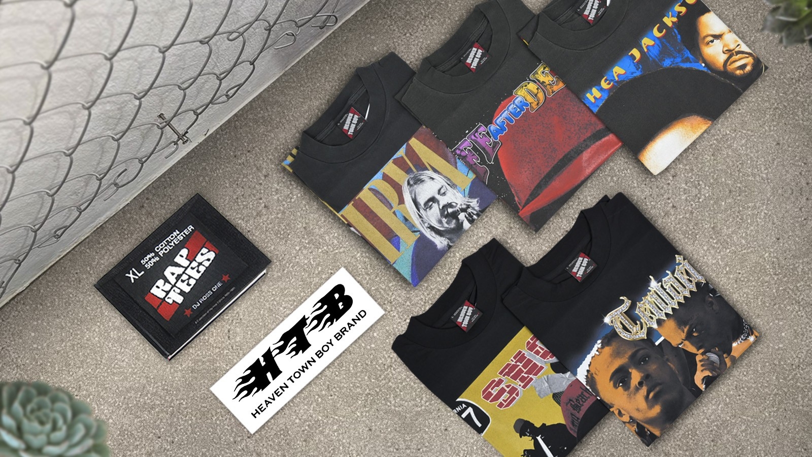 "HEAVEN TOWN BOY" BOOTLEG RAP TEES สไตล์ 90'S