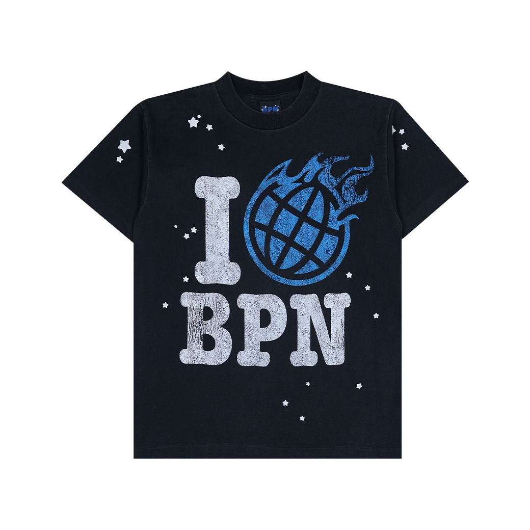 BLUE PLANET MOB I LOVE BPN T-SHIRT BLACK