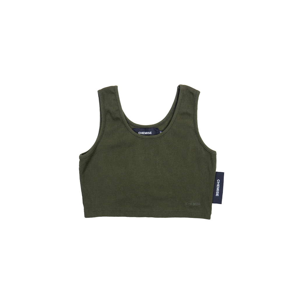 CHEMISE CLASSIC WASHED CROP TOP GREEN