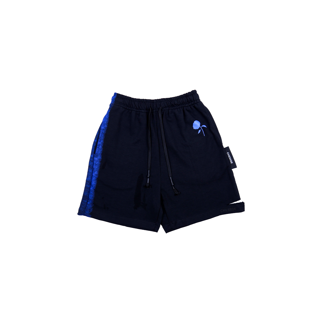 CHEMISE BLUE FLOWER SHORTS BLACK