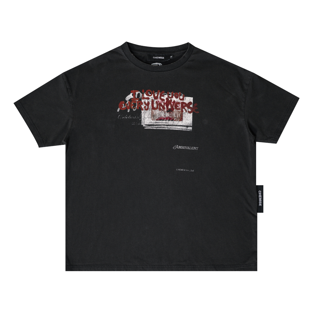 CHEMISE TLN DISTRESSED T-SHIRT FADE BLACK