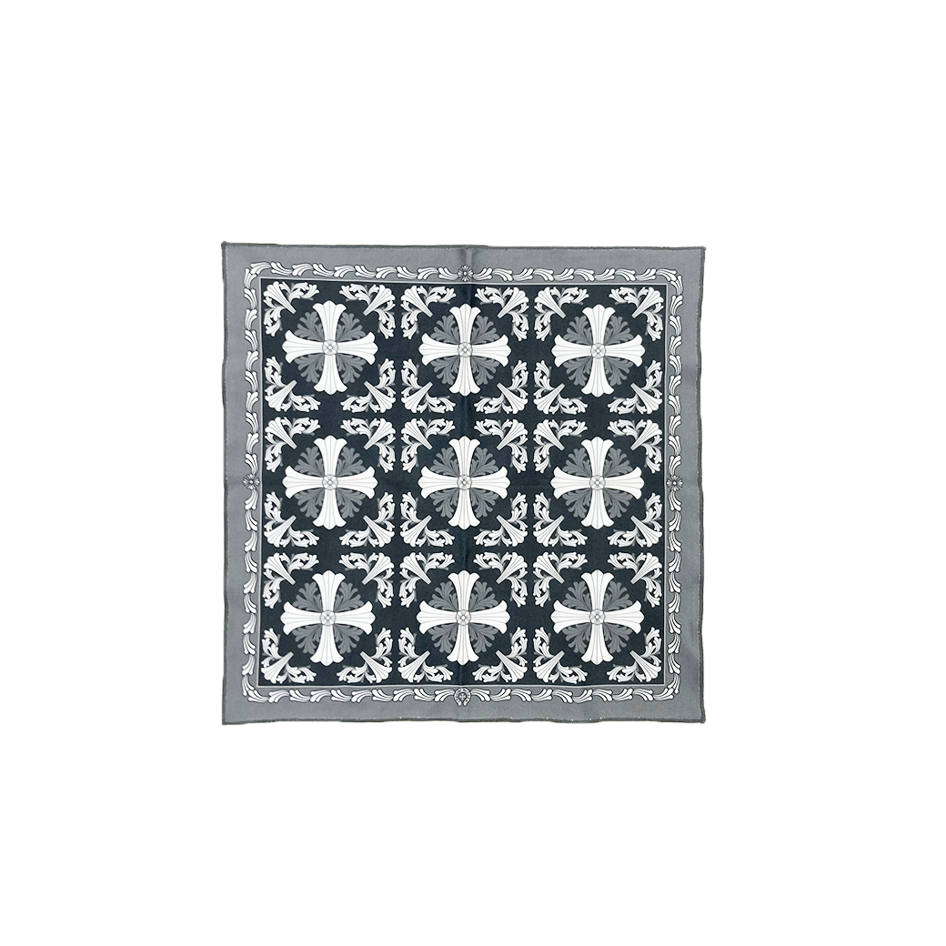 CHROME HEARTS CROSS SILK HANDKERCHIEF BLACK