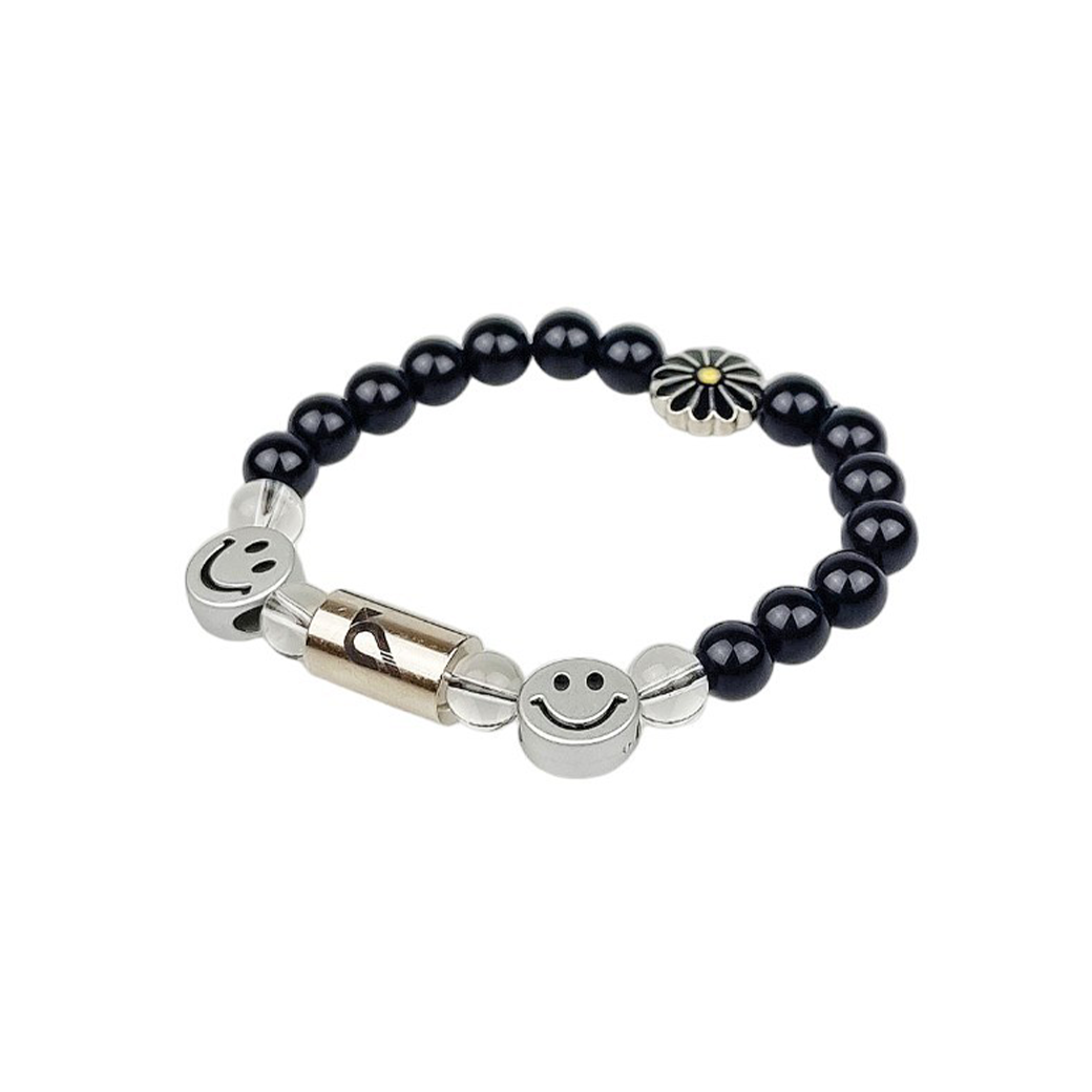 CROWCINZ DAISY SMILEY BRACELET ONYX