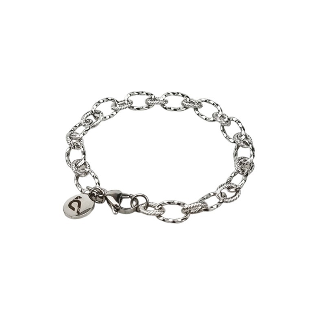 CROWCINZ VINTAGE LOGO BRACELET SILVER