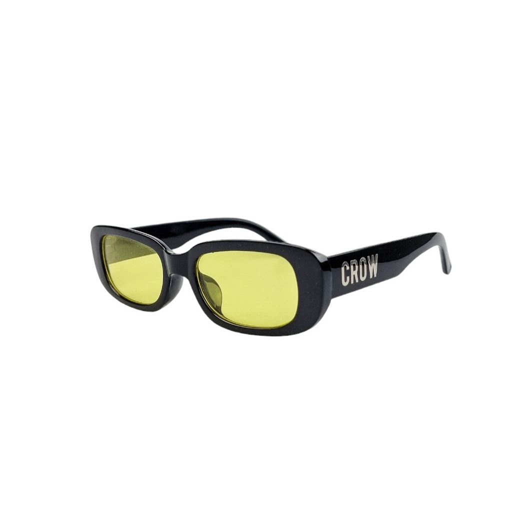 CROWCINZ RECTANGLE SUNGLASS BLACK/YELLOW