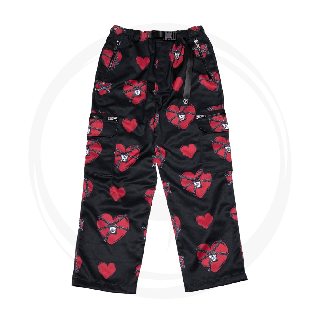 DOTE HEART ROCK PANTS BLACK/RED