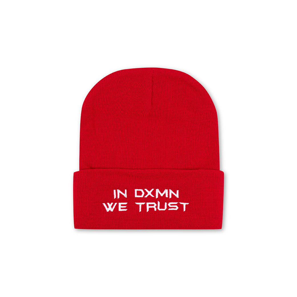 DXMN IN DXMN WE TRUST BEANIE RED