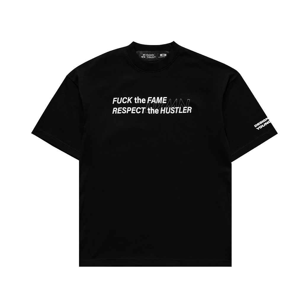 DXMN FUCK THE FAME RESPECT THE HUSTLER T-SHIRT BLACK