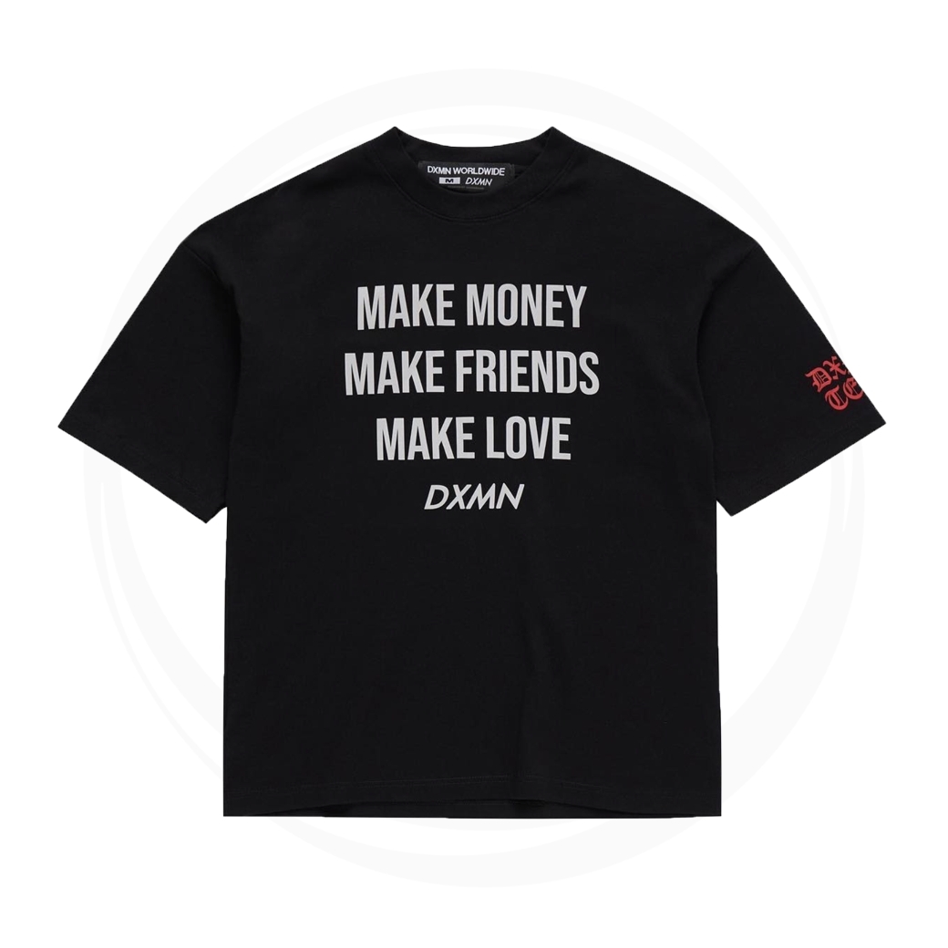 DXMN MAKE MONEY FRIEND LOVE OVERSIZED T-SHIRT BLACK