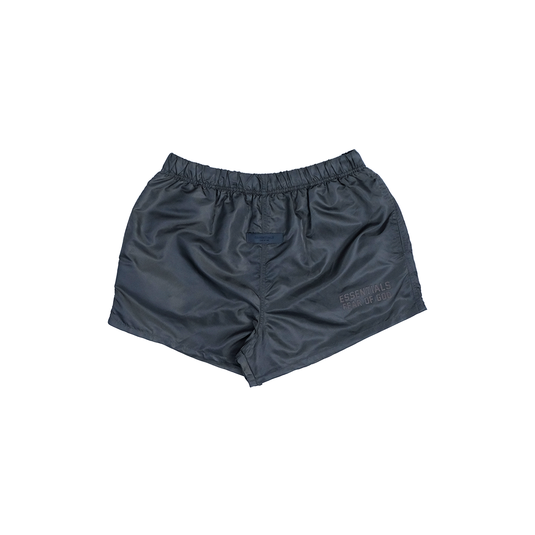 ESSENTIALS FEAR OF GOD NYLON RUNNING SHORTS CHARCOAL