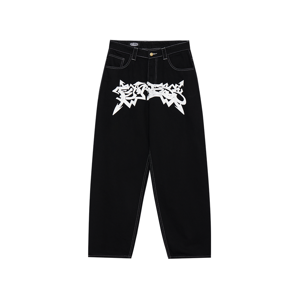 FEARLESS STATIC CHAOS BAGGY JEANS BLACK
