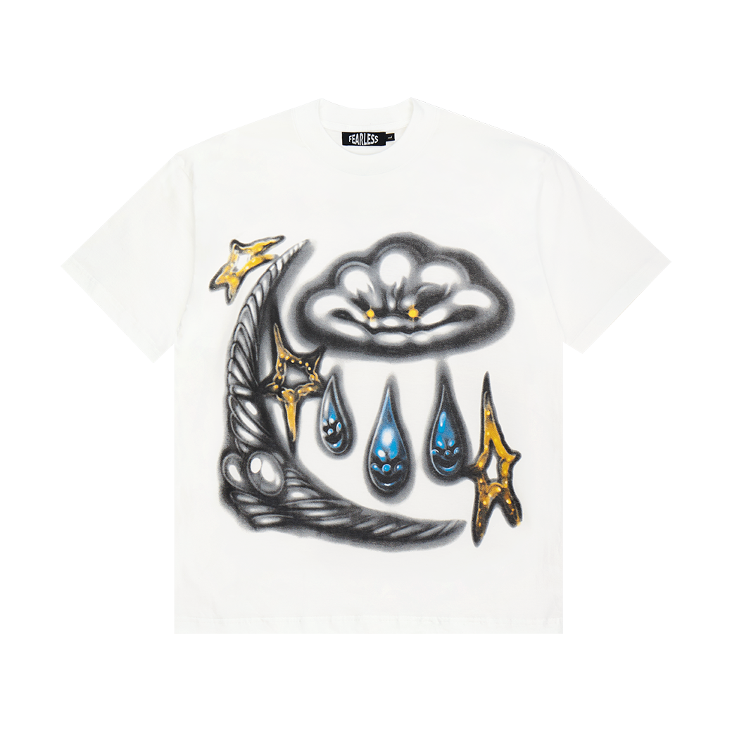 FEARLESS CLOUDY CROP T-SHIRT WHITE