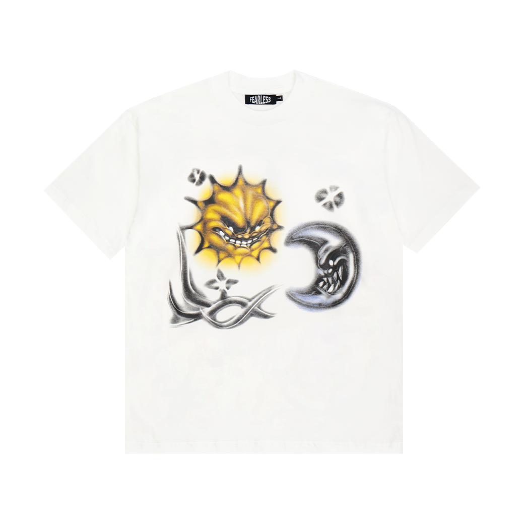 FEARLESS SUN&MOON CROP T-SHIRT WHITE