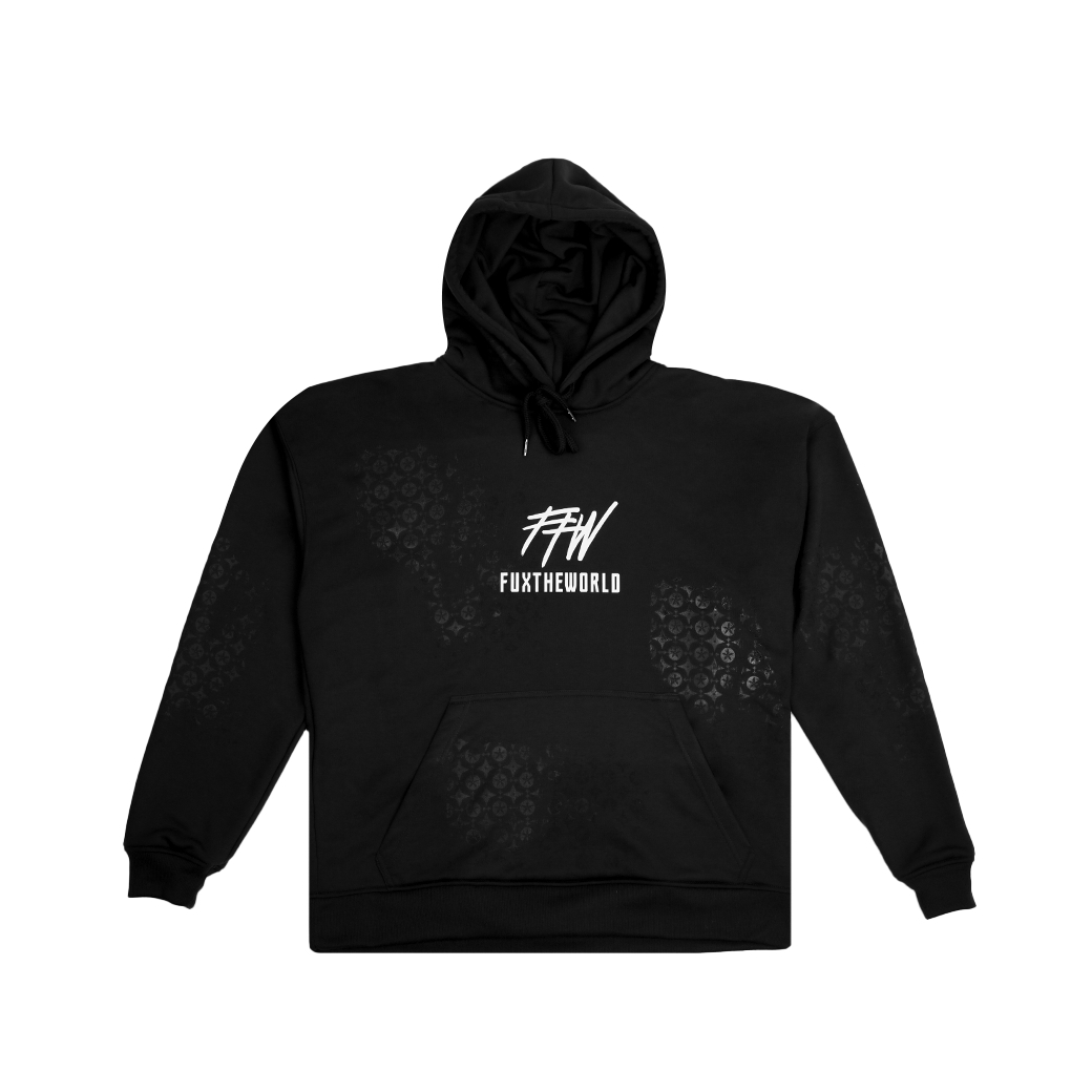 FUX THE WORLD SHURIKEN MONOGRAM HOODIE BLACK