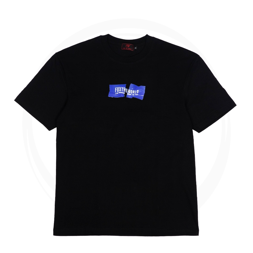 FUX THE WORLD T TAPE T SHIRT BLACK MULTI BRAND SPACE UPDATE 