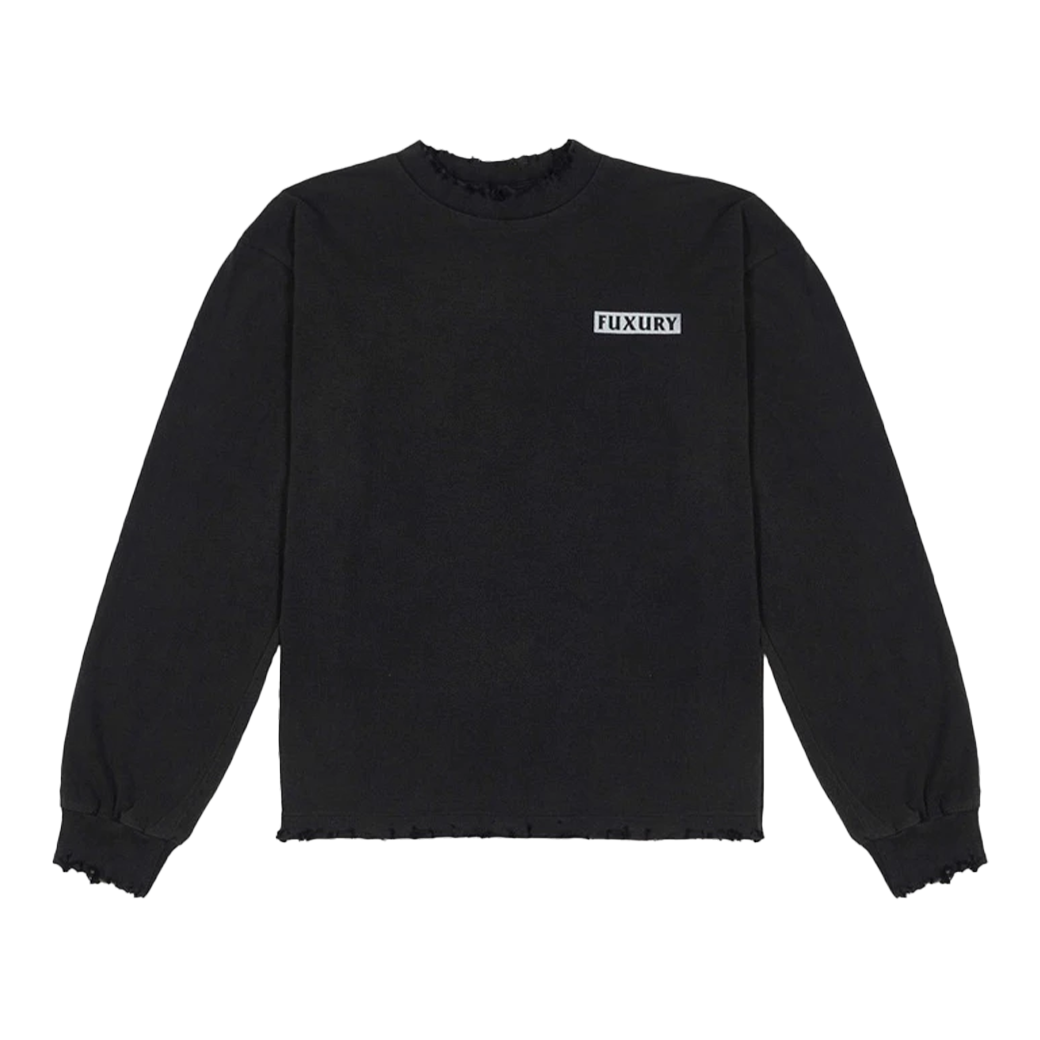 FUXURY BOX 25 DESTROYED LONG SLEEVE T-SHIRT BLACK