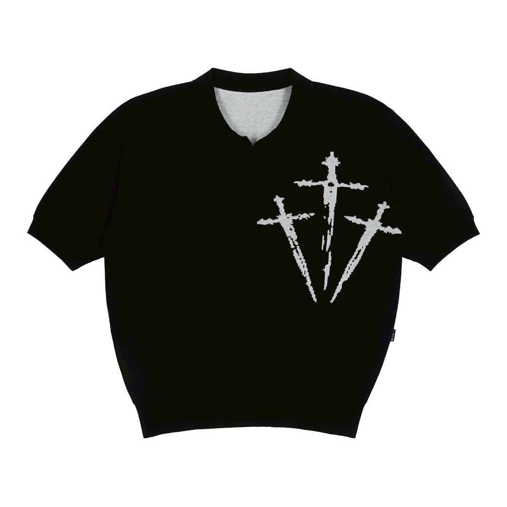 FUXURY JUDAS REVERSIBLE KNIT POLO BLACK