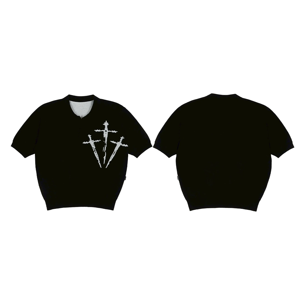 FUXURY JUDAS REVERSIBLE KNIT POLO BLACK