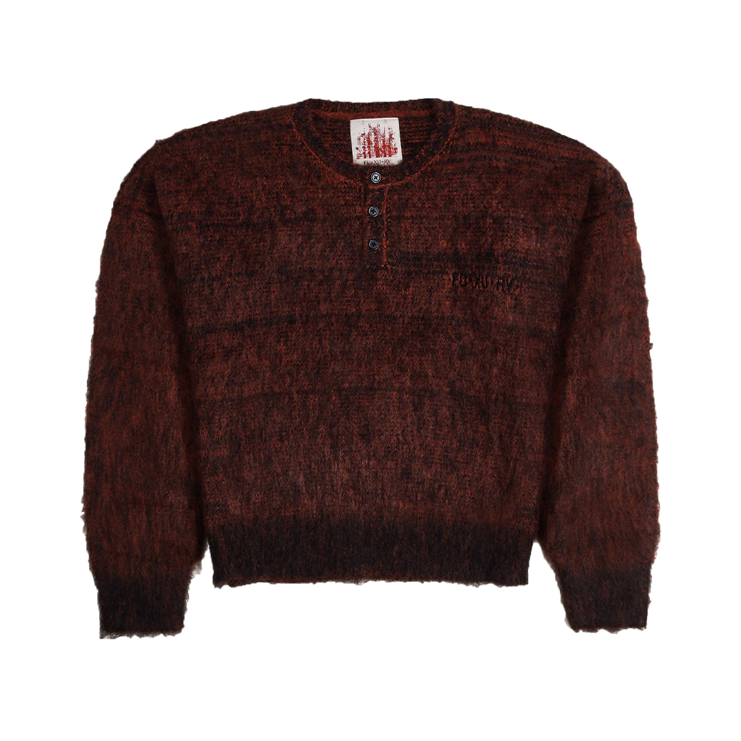 FUXURY MOHAIR KNIT BUTTONS UP SWEATER MULTI