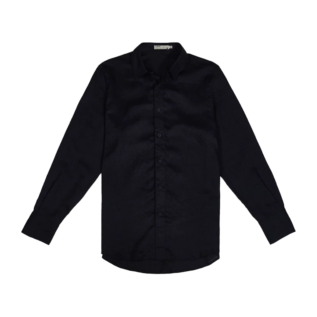 FUXURY ALEX LINEN SHIRT BLACK