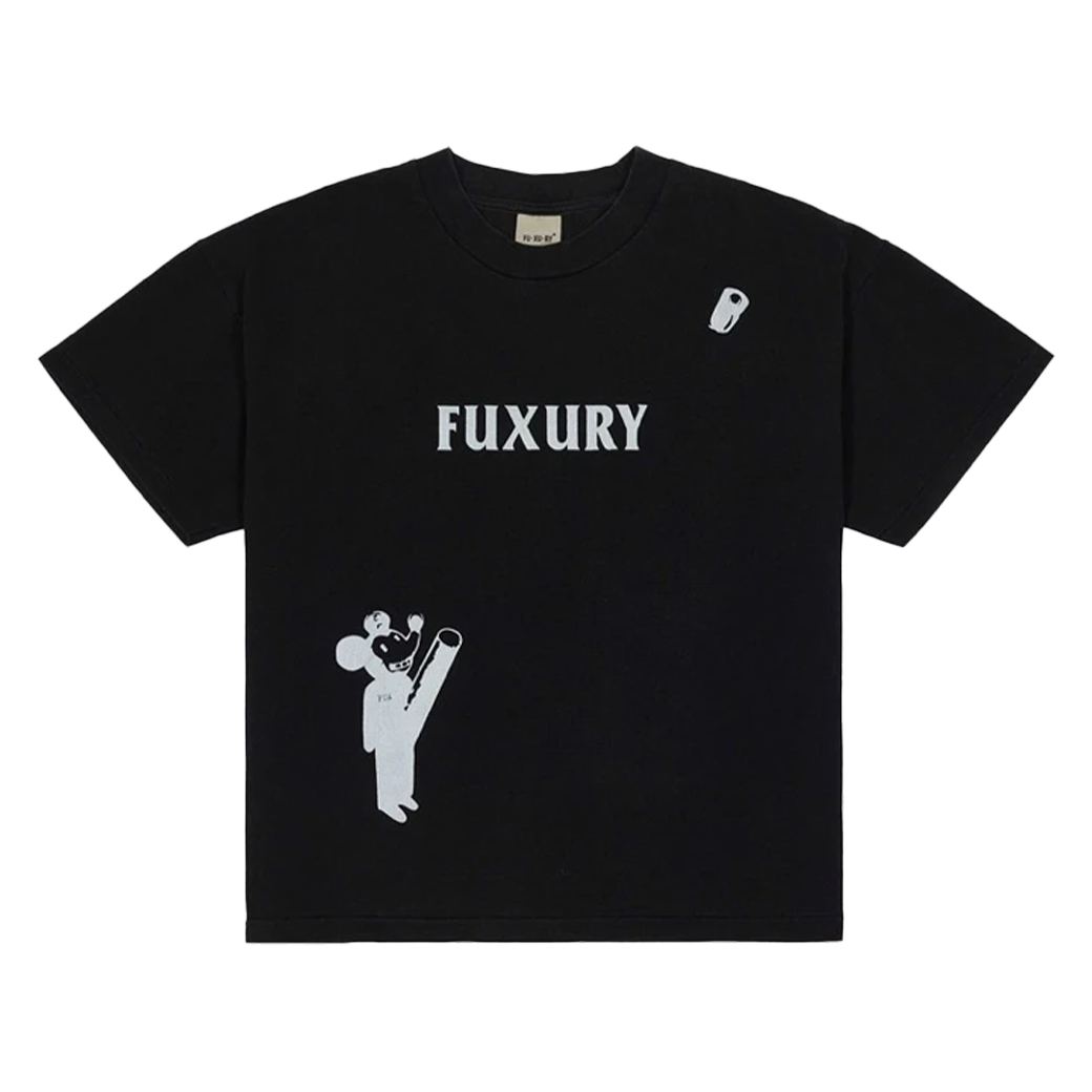 FUXURY TRAP MOUSE BOXY T-SHIRT FADE BLACK