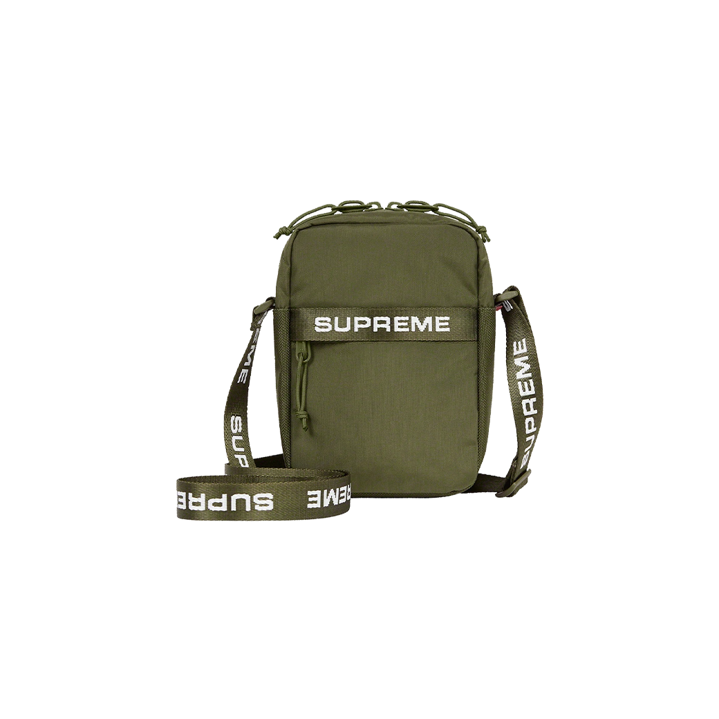 SUPREME FW22 LOGO-PRINT SHOULDER BAG GREEN