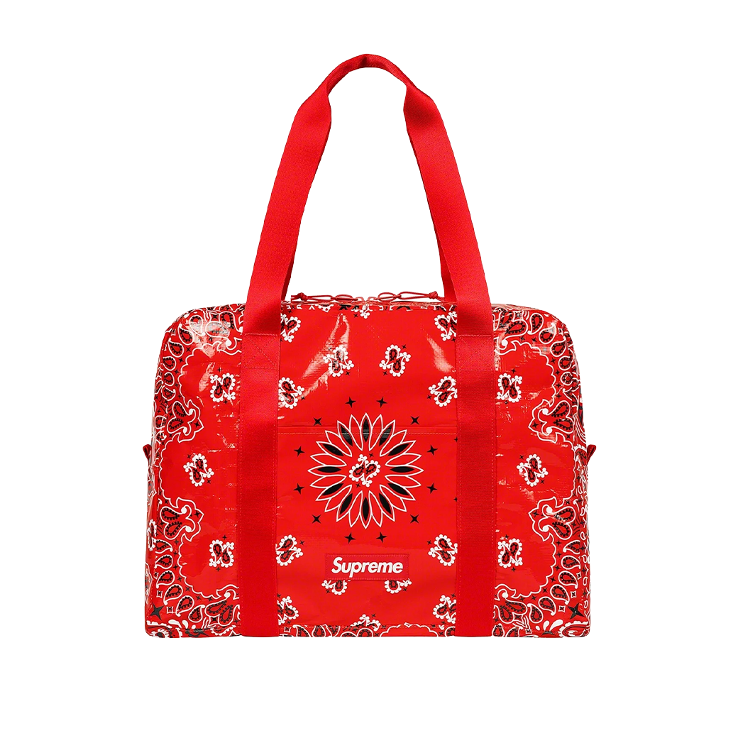 SUPREME SS21 PAISLEY TARP LARGE DUFFLE BAG RED
