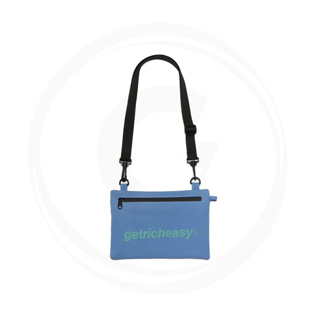 GET RICH EASY NYLON SACOCHE BAG BLUE