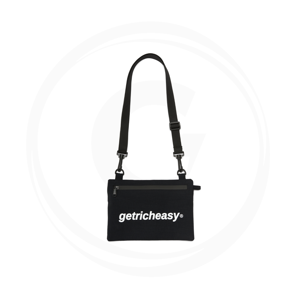 GET RICH EASY NYLON SACOCHE BAG BLACK